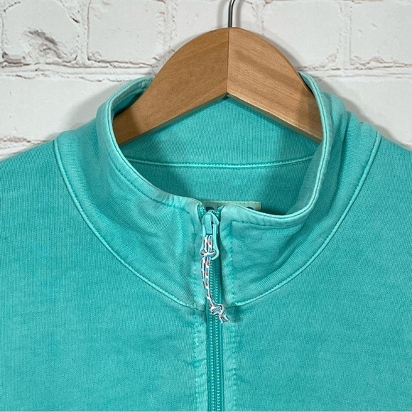 Chubbies Sweatshirt Mens Size Large 1/4 Zip Pullover Teal Made In USA Flaw - Picture 2 of 13
